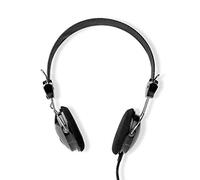 Nedis Cuffie sovrauricolari On-Ear – 3,5 mm – Bassi potenti, ultraleggere – Cavo 1,10 m – Nero