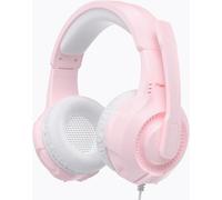 Cuffie sovrauricolari con orecchie di gatto rosa per PC da gioco, cuffie da gioco cablate da 3,5 mm con microfono a cancellazione del rumore, cuffie stereo morbide in memoria per PS4, PS5, Xbox,