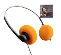 Cuffie sovrauricolari retrò arancioni, 2025 nuove cuffie vintage Feelings, auricolari retrò leggeri, cuffie stereo Hi-Fi, per la maggior parte dei telefoni cellulari, riproduzione di cuffie e