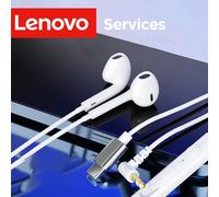 Cuffie stereo cablate Lenovo, design semi-in-ear con microfono e controllo del volume, cancellazione del rumore per le chiamate, compatibili con più dispositivi, Type-C / 3,5 mm 3.5mmColore unicoABS
