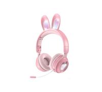 Cuffie stereo pieghevoli KE-01 Rabbit Ear wireless Bluetooth 5.0 compatibili con microfono (rosa): regalo a sorpresa rosa