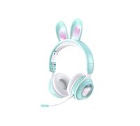 Cuffie stereo pieghevoli KE-01 Rabbit Ear wireless Bluetooth 5.0 compatibili con microfono (verdi): verde menta Regalo a sorpresa