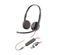 Cuffie stereo USB-C Blackwire 3225 Poly con adattatore USB-C/A - Nouvo