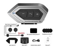 Cuffie stereo vivavoce per casco da moto X6 Wireless Bluetooth 5.0, altoparlante per cuffie e bicicletta