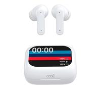 Cool Cuffie Stereo Bluetooth Earbuds LCD Ambient Bianco