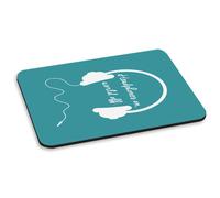 Cuffie Su, Mondo Off Verde Blu PC Computer Mouse Pad - Musica Rock'N'Roll