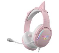 Cuffie Subsonic SA5684-1 cablate RGB microfono boom gaming rosa over ear