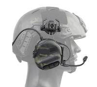 Cuffie Tattiche con Microfono, Funzione di Riduzione del Rumore, Auricolare Telescopico Pieghevole, con Auricolare Girevole 360°, per Guide da 19-21 mm(BCP)