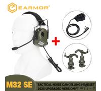 Cuffie Tattiche EARMOR M32 SE(SE32) per Tiro e Caccia con Riduzione del Rumore, Supporto ARC per Casco, PTT M51 per Comunicazione