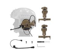 Cuffie tattiche per casco - Cuffie di comunicazione con cancellazione del rumore, microfono reversibile, design pieghevole, NRR21dB Protezione dell'udito per attività all'aperto, cachi, Taglia unica