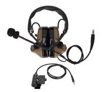 Cuffie tattiche Walkie Talkie con microfono, riduzione attiva del rumore elettronica, microfono rimovibile, cuffie antirumore K Head2Pin per tiro,