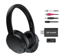 Cuffie TV Wireless Doppio Modulo 2.4G e Bluetooth con Trasmettitore, Compatibili USB/Ottico/RCA/AUX 3.5mm, Bassa Latenza, Ampio Raggio, Audio Nitido e Forte, Over-Ear Cuffie per TV Senza Fili