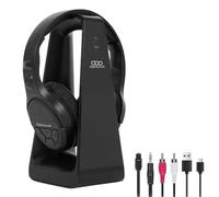 Cuffie TV Wireless Over-Ear 2.4G e Bluetooth per Anziani, Design con Pulsanti Grandi, Bassa Latenza Audio, Trasmettitore con Base di Ricarica, Alto Volume per Anziani, Compatibile Ottico/RCA/3.5mm