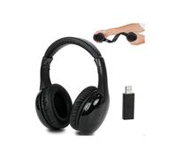 Cuffie TV wireless per anziani, adattatore USB ricaricabile a 2,4 GHz, plug and play, supporto uditivo confortevole, facile configurazione.