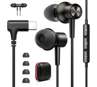 Cuffie USB C 90° Gradi per iPhone 17e Air 16 15 iPad,In-Ear Auricolari Tipo C con Cavo Microfono Stereo Magnetici Auricolare per Samsung A56 A36 Galaxy S26 5G Pixel 10a 9 per Xiaomi Poco X8 Pro Sport
