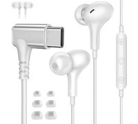 Cuffie USB C 90° Gradi per Samsung A56 A36 5G A55 A35 A26 A17 Galaxy S24 S25,In Ear Auricolari Tipo C con Cavo Microfono Stereo Auricolare Magnetici per iPhone 16e 17 Pixel 10 9 Xiaomi 15 14 POCO X7