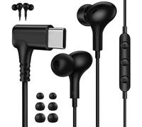 Cuffie USB C 90° Gradi per Samsung A56 A36 5G A55 A37 A26 A17 Galaxy S26 S25,In Ear Auricolari Tipo C con Cavo Microfono Stereo Auricolare Magnetici per iPhone 16e 17 Pixel 10 9 Xiaomi 15 POCO X8 Pro