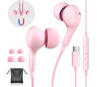 Cuffie USB C cablate per iPhone 16/15 Pro Max/iPad Pro, con microfono HiFi controllo del volume di tipo C, auricolari per Samsung Galaxy S25/S24/S23 Ultra, cancellazione del rumore per cuffie iPhone