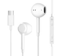 Cuffie USB C cablate per iPhone 17/16/15 Pro Max Plus, auricolari di tipo C per MacBook iPad Pro Air Mini, auricolari per Samsung, Google Pixel, controllo microfono, volume, musica