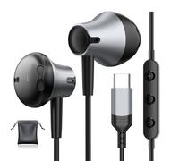 Cuffie USB C cablate per Samsung Galaxy S26 S25 S24 Ultra S23 S22 FE A55 con microfono auricolari per iPhone 17 Air 16 15 Pro Max, controllo del volume stereo rumore auricolari cablati per Google