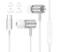 Cuffie USB C con cavo per Galaxy S25 Ultra S24 FE S23 S22 S21 A56 5G A55 A16 A17 A15 A36 A35 Auricolari in-ear USB C Cuffie tipo C con microfono per iPhone 17 Air 16e 15 Pro, Google Pixel 10 Pro/9a