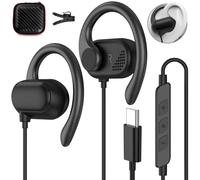 Cuffie USB C con Gancio per le Orecchie On Ear per iPhone 17 Pro Max 16e 5G | Auricolari Tipo C con Cavo Microfono per Samsung A57 A37 Galaxy A56 A55 S26 Pixel 10 9 POCO X8 Pro per Corsa,Palestra,Fitness
