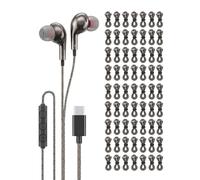 Cuffie USB C confezionate singolarmente, cromate, per iPhone 17, 16, 15 Pro Max, auricolari USBC con microfono e controllo del volume, tipo C, per Samsung Galaxy S26 S25, confezione da 100, colore