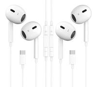 Cuffie USB C, confezione da 2 cuffie in-ear di tipo C, con microfono e controllo del volume, cancellazione del rumore, per iPhone 15/16/17, iPad, Samsung Galaxy S25/S24/S23/S22/S21, Pixel 7/6, Huawei