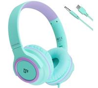 Cuffie USB C, Cuffie per Bambini per La Scuola 3,5mm per Ragazzi e Ragazze, Limite di Volume 94 dB, Cuffi In-Ear Auricolari con Cavo per Adolescenti, Scuola, Viaggi (verde)