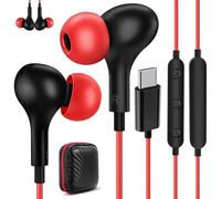 Cuffie USB C In Ear per Samsung A16 A17 5G A26 A36 A56 Galaxy S25 Ultra S24,Magnetici Auricolari Tipo C con Cavo Microfono Auricolare Stereo per iPhone 16 15 Pixel 10 9 Xiaomi 15 Poco X7 Pro Honor 400
