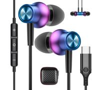 Cuffie USB C per Galaxy A36 A56 A17 A37 5G A57 Samsung A55 A35 S26 S25 Magnetico Stereo Auricolari Tipo C con Filo Mic Cancellazione Rumore In Ear per iPhone 17 16e Pixel 10a 9 Xiaomi Pad POCO X8 Pro