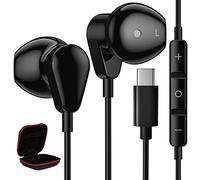 Cuffie USB C per Galaxy A54 A53 5G, HiFi Stereo Cancellazione del Rumore Cuffie Type C con Microfono Controllo Volume, Auricolari USB C per Pixel 7 6 Samsung A34 A33 OnePlus 11 Xiaomi 13 12 OPPO, Nere