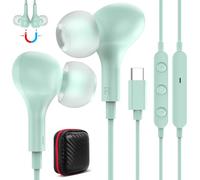 Cuffie USB C per Galaxy A55 5G A54 A34 A17 Samsung A35 A36 A56 A26 S24, Magnetici Auricolari Tipo C con Microfono a Cavo Cuffie per iPhone 17 Pro 16e Google Pixel 10 9 Pro 8 Xiaomi 15 POCO X7 iPad Air