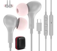 Cuffie USB C per Galaxy A56 A36 A17 5G Samsung A57 A37 A35 S25 Magnetico Auricolari In Ear Tipo C con Cavo Microfono,Cuffie USB C Connettore per iPhone 17 16e 15 Pixel 10 9a 8a Xiaomi 15 iPad Mini Air