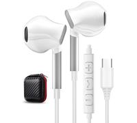 Cuffie USB C per Galaxy S25 S24 Ultra A16 A56 iPhone 15 Auricolari con Filo USB C Cuffie Type C con Microfono Auricolari USBC per iPhone 16 Galaxy S23 S24 FE A55 A35 Flip 7 Google Pixel 9 Pro iPad 11