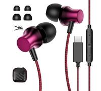 Cuffie USB C per iPhone 16e 17 Pro Max Galaxy A56 A55 A36 A35 A54 A17 5G Tipo C Cuffie USB C Connettore HiFi Stereo In Ear Auricolari con Cavo Microfono per Samsung S25 iPad Pixel 9 10 POCO X7 Pro