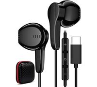 Cuffie USB C per iPhone 17 16e 15 Pro Max Cuffie USB Tipo C In-Ear HiFi Stereo Magnetico Tipo C Auricolari con Filo microfono e controllo volume per Samsung A16 S25 A17 A26 A56 Pixel 10 9a OnePlus13R