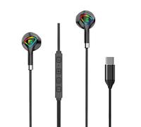 Cuffie USB C per Samsung S23 FE S22 S21 A54, auricolari in-ear di tipo C con microfono, controllo del volume, luce RGB, bassi stereo, per iPhone 15 Pro Max Pixel 6 6a 7a 8