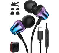 Cuffie USB C tipo C auricolari cablati per iPhone 15 Pro Max Samsung S24 Ultra S23 FE A53 A54 A55 A35 S22 S21 S20 Pixel 6a 6 7 7a 8 Cuffie stereo HiFi con cavo in-ear viola blu