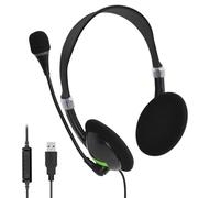 Cuffie USB con cavo per computer - Cuffie con microfono a cancellazione di rumore per ufficio, centro chiamate, Business Talk | fascia regolabile, ultra comfort, comandi sul cavo