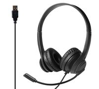 Cuffie USB con microfono: cuffie on-ear regolabili con cavo, design leggero USB, microfono per cancellazione del rumore, per riunioni di squadra, servizio clienti e apprendimento online