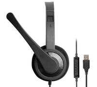 Cuffie USB con Microfono HD e Controlli di Riproduzione in Linea per Uso PC