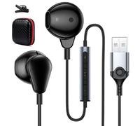 Cuffie USB con Microfono per Computer PC Gaming Cuffie con Filo Stereo HiFi Semi In Ear Auricolari USB con Cancellazione del Rumore Controllo del Volume per PS 4/Mac/Laptop/Chromebook/per PS 5/Windows