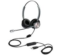 Cuffie USB con microfono per PC portatile, cuffie per computer con microfono con cancellazione del rumore, controlli in linea per casa, ufficio, call center, business, softphone, team, zoom, Skype,