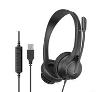 Cuffie USB over-ear per videogiochi con microfono ad alta definizione e controllo del volume, design leggero con morbidi cuscinetti auricolari per Xbox per serie X per computer ps4, cavo nero da 2 m