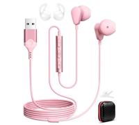 Cuffie USB PC cablate, cuffie cablate tipo A con microfono cavo 2,3 m PC Cuffie Stereo HiFi con funzione muta anti rumore in-ear cuffie gamer per Dell Laptop rosa