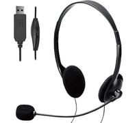 Cuffie USB per computer, leggere, con microfono, con cancellazione del rumore, cuffie cablate per Skype, webinar, call center, chat chiara, ultra comfort