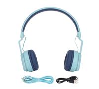 Cuffie vivavoce per bambini blu, microfono integrato per chiamate chiare, pieghevoli e leggere per un facile trasporto, vestibilitÃ comoda e