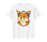 Cuffie Volpe Ascolta Musica Maglietta