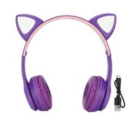 Cuffie wireless ad alta fedeltà con orecchie da gatto, batteria a lunga durata per un divertimento senza fine, pieghevoli e regolabili per un